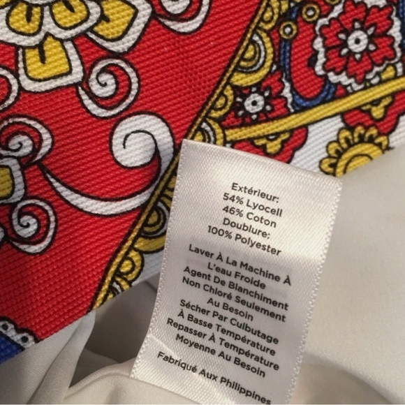 TALBOTS Vibrant Paisley Print Lined Skirt in Red/Gold Size 10 — GORGEOUS!!! - Picture 4 of 6